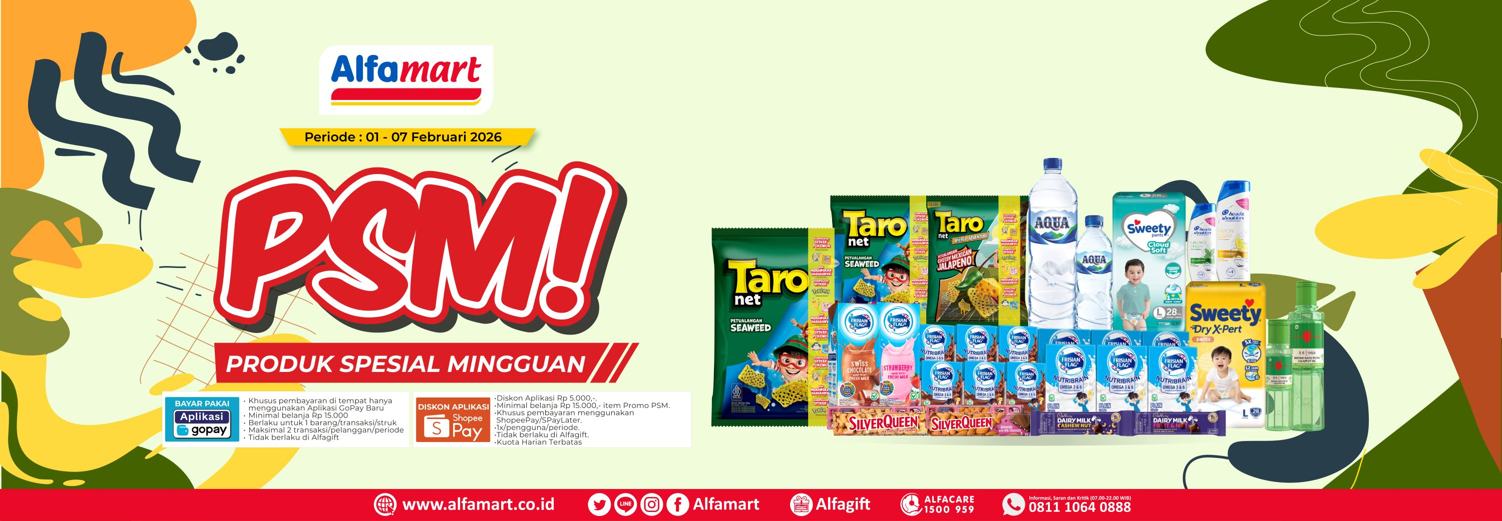 Banner promo PSM (Promo Spesial Mingguan) Alfamart